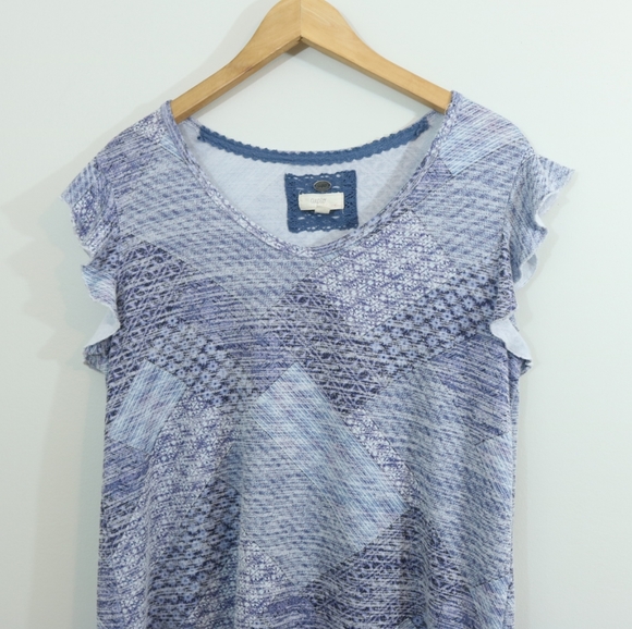 Cupio Knit Flutter Ruffle Sleeve Top - Picture 2 of 7